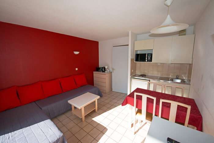 Les Silènes - Le séjour avec cuisine Les Silènes - Le séjour avec cuisine