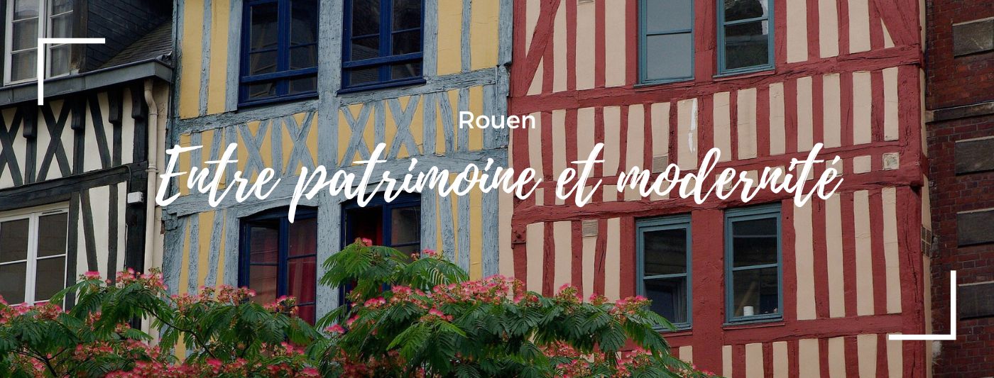 Image montrant les façades des maisons à colombages colorées de Rouen