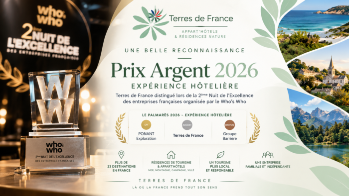 Terres de France Prix Argent Expérience Hôtelière Nuit de l’Excellence 2026